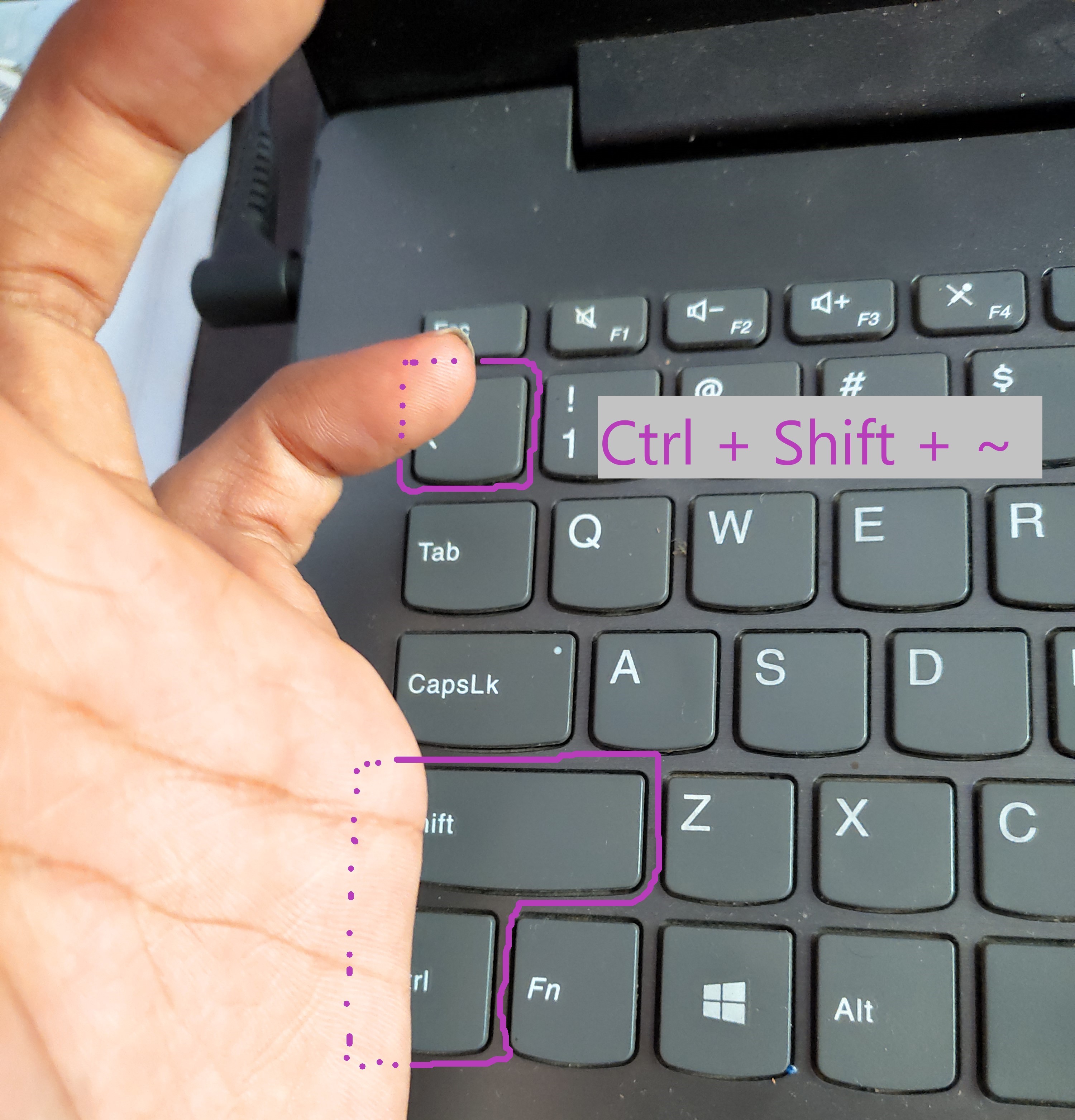 Ctrl, Shift key combination